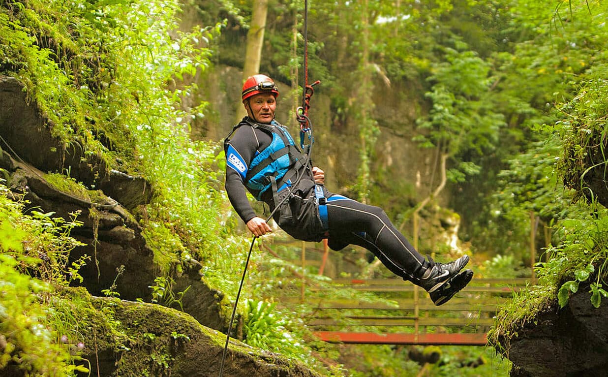 Abseiling at How Stean Gorge