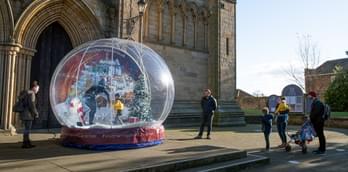 Giant Snow Globe Brings Christmas Fun