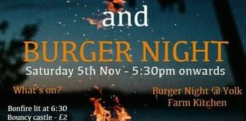 Yolk Farm Bonfire and Burger Night