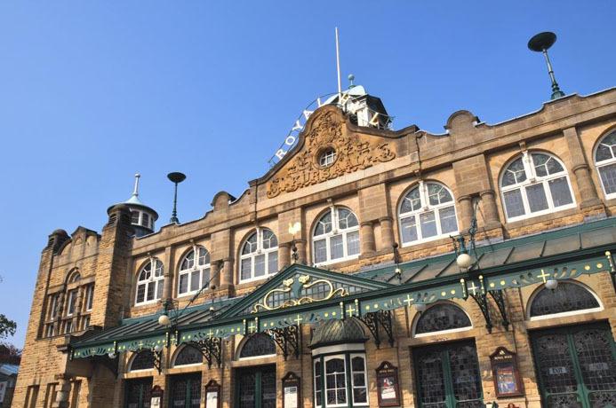 Royal Hall exterior with blue sky