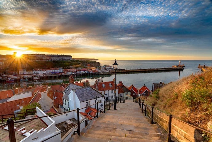 Sunset over Whitby content